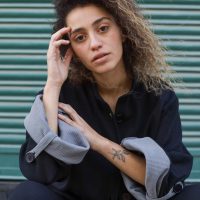 מכופתרת וופל פלואו - שחור-אפור
