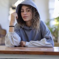 HOODIE וופל פלואו - שמנת