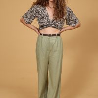 מכנסי סהרה - ירוק פיסטוק