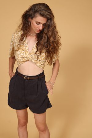 שורט קורדרוי ריבס - כחול מעושן